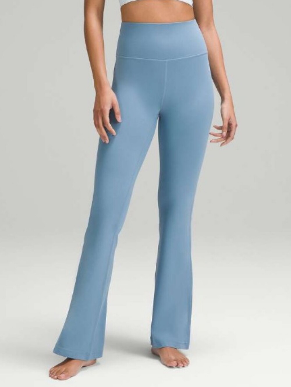 Women's High-Waist Light Blue Groove Flare Yoga Pants